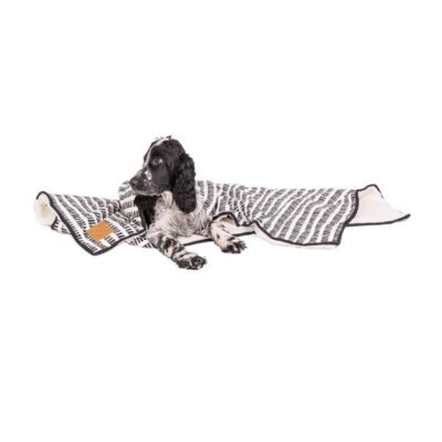 Mog & Bone Soft Reversible Pet Blanket Black & White Mosaic