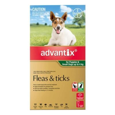 Advantix For Small Dogs & Pups Up To 4kg Green 12 Pack