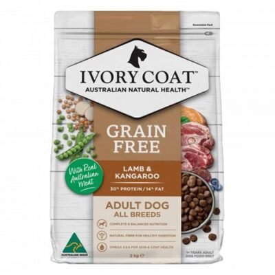 Ivory Coat Grain Free Adult All Breed Lamb & Kangaroo Dry Dog Food  2 Kg