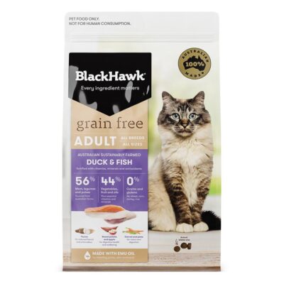 Black Hawk Grain Free Duck And Fish Adult Cat Dry Food   2.5 Kg