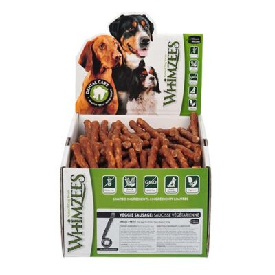 Whimzees Veggie Sausage Dental Bulk Box Dog Treats Extra Large 30 Pack