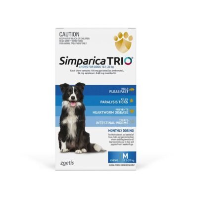 Simparica Trio For Medium Dogs 10.1-20kg Blue 6 Chews