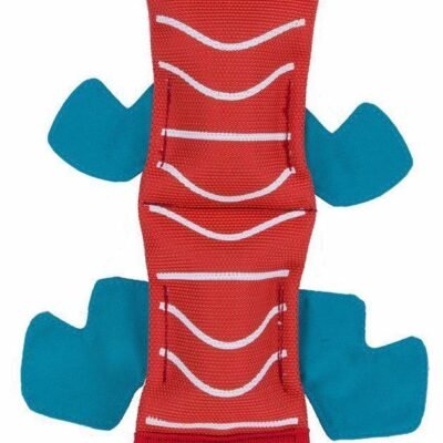 Fire Biterz Tough Squeaker Dog Toy by Outward Hound - 3 Squeaker Lizard - Red