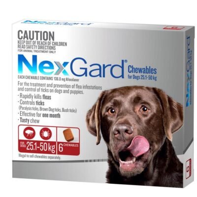 NEXGARD FOR DOGS 25.1-50KG - Red 6 Pack