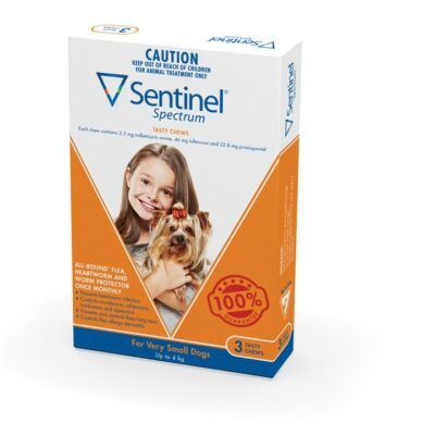 Sentinel Spectrum XS Dogs up to 4kg - 3-Pack (Orange)