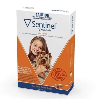 Sentinel Spectrum XS Dogs up to 4kg - 6 Pack (Orange)