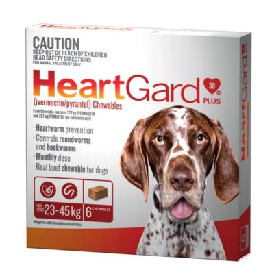 Heartgard 30 Plus Chews for Large Dogs 23-45kg Brown (6s)