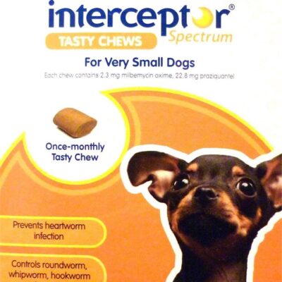 Interceptor Wormer - Very Small Dog Up to 4kg - 3pk