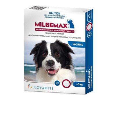 Milbemax Intestinal All-Wormer for Dogs 5-25kg - Pack of 2 Tablets