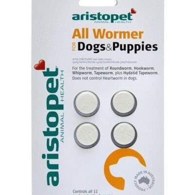 Aristopet Intestinal All Wormer Tablets for Puppies and Small Dogs - 4 Pack