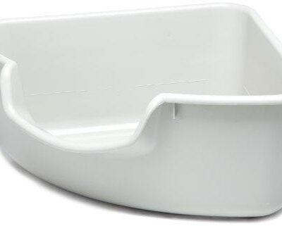 Smartcat Corner Cat Litter Box with Tall SIdes - Gray