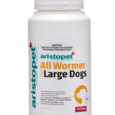 AristoPet Intestinal All Wormer Tablets for Large Dogs 50 Tablets