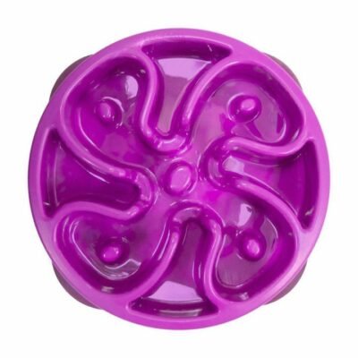 Outward Hound Mini Fun Feeder Interactive Slow Bowl for Dogs - Purple Flower