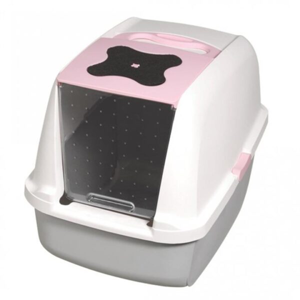 Catit "Clean" Covered & Lockable Litter Pan [Colour: Pink]
