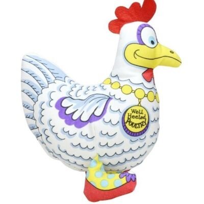 Petstages Madcap Well-Heeled Poultry Plush Squeaker Canvas Dog Toy