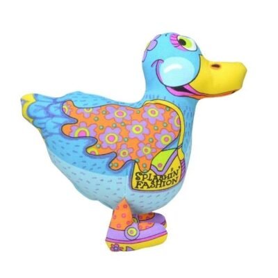 Petstages Madcap Splashin Fashion Duck Plush Squeaker Canvas Dog Toy