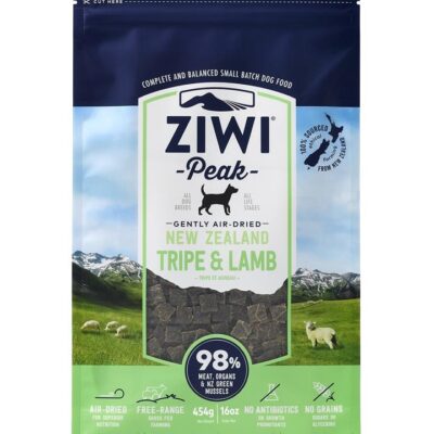 Ziwi Peak Air Dried Grain Free Dog Food 454g Pouch - Tripe & Lamb