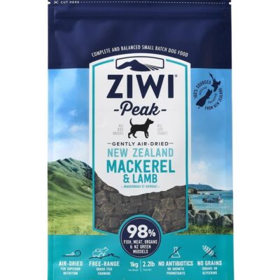 Ziwi Peak Air Dried Grain Free Dog Food 1kg Pouch - Mackerel & Lamb
