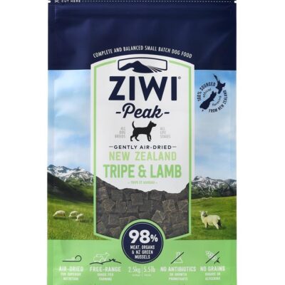 Ziwi Peak Air Dried Grain Free Dog Food 2.5kg Pouch - Tripe & Lamb