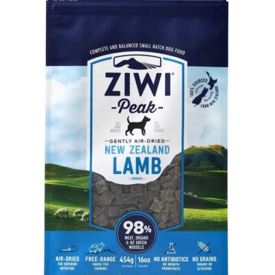 Ziwi Peak Air Dried Grain Free Dog Food 454g Pouch - Free Range Lamb