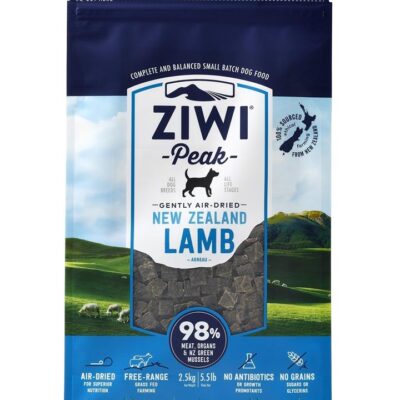 Ziwi Peak Air Dried Grain Free Dog Food 2.5kg Pouch - Free Range Lamb