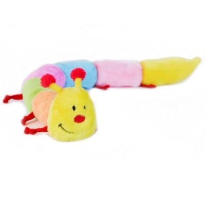 Zippy Paws Long Caterpillar 6 Squeakers Plush No Stuffing Dog Toy - Small