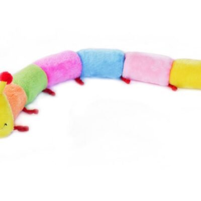 Zippy Paws Long Caterpillar 6 Squeakers Plush No Stuffing Dog Toy - Large