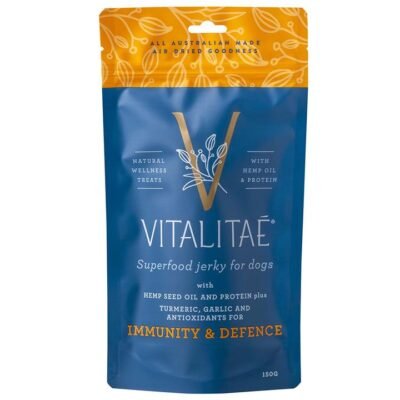 Vitalitae Superfood & Hemp Oil Dog Treats - Immune & Defense Jerky - 150g