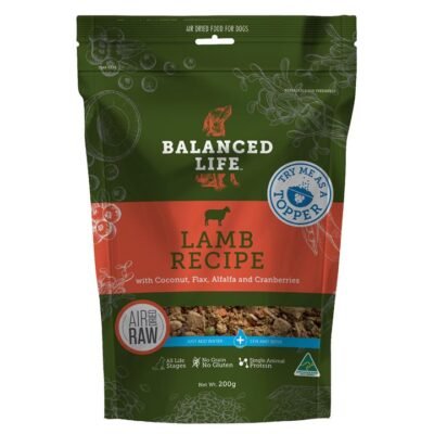 Balanced Life Air Dried Grain Free Single Protein Dog Food - Lamb - 200g