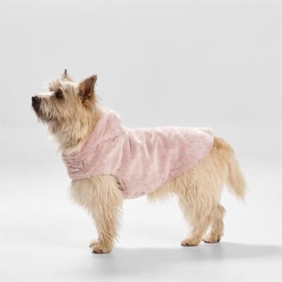 Snooza Pink Faux Fur Dog Coat with Hood