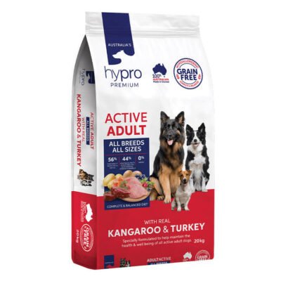 Hypro Premium Adult Dry Dog Food With Kangaroo And Turkey  20 Kg