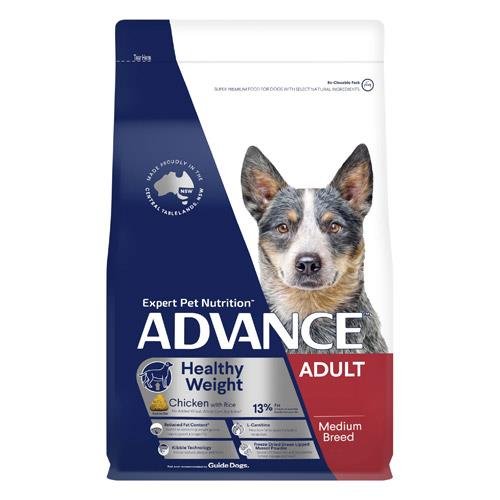 Advance Healthy Weight Adult Medium Breed Chicken With Rice Dry Dog Food  13 Kg