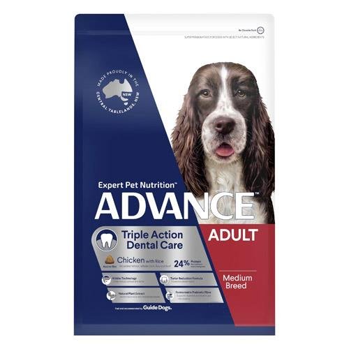 Advance Triple Action Dental Care Adult Medium Breed Chicken With Rice Dry Dog Food  13 Kg