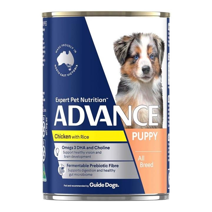 Advance Puppy All Breed Chicken With Rice Wet Dog Food 410gm 12 Cans
