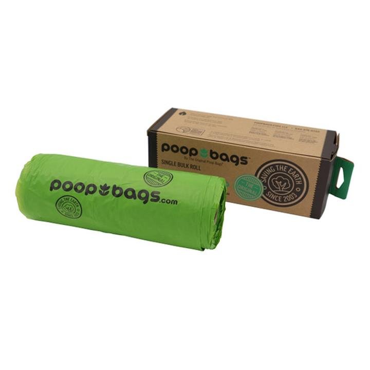 Poop Bags Green Single Bulk Roll 300 Pack  1 Pack
