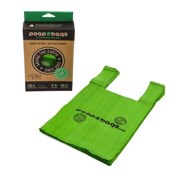 Poop Bags Handle Tie 120 Count Recycled  1 Pack