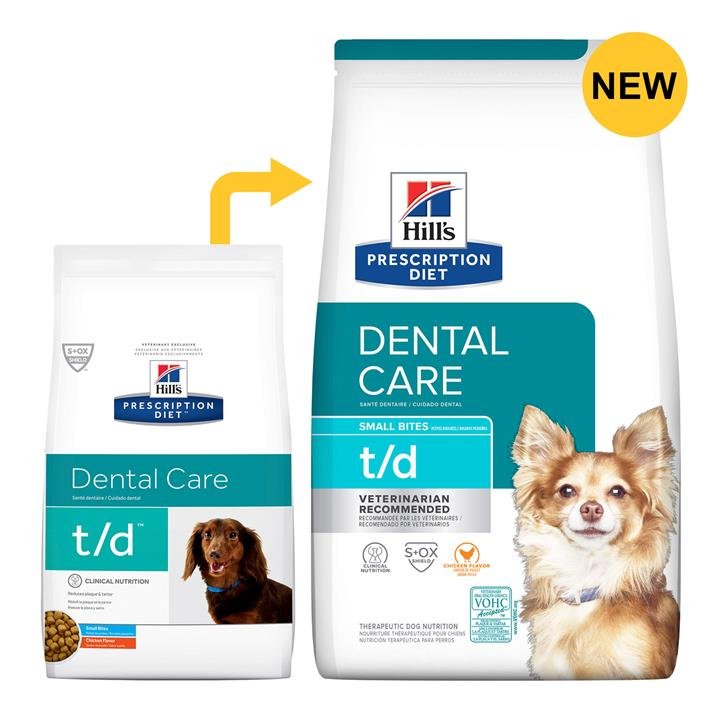 Hill's Prescription Diet T/D Dental Care Small Bites Chicken Flavour Dry Dog Food 2.25 Kg