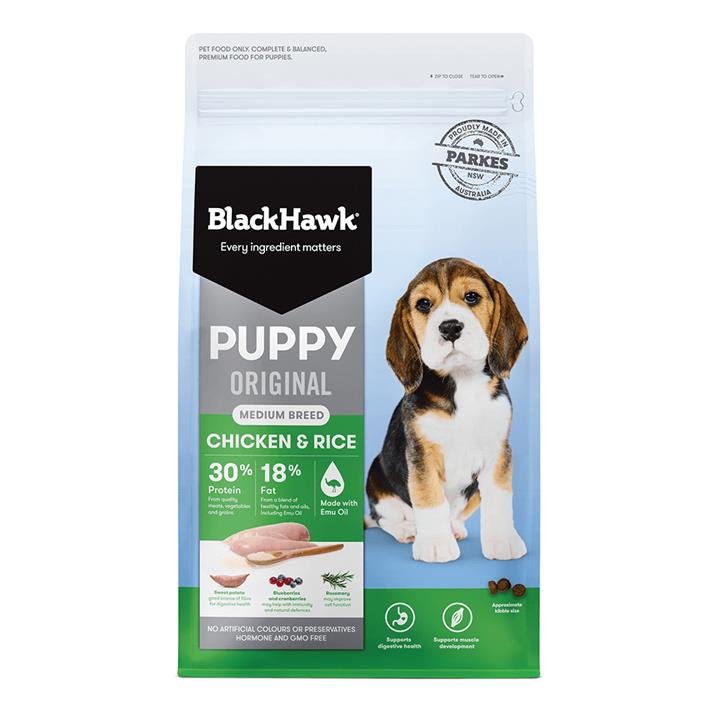 Black Hawk Original Puppy Medium Breed Chicken & Rice Dry Dog Food  20 Kg