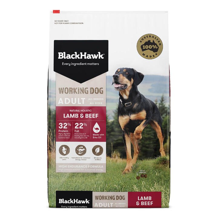 Black Hawk Working Dog Adult Lamb & Beef Dry Dog Food  20 Kg