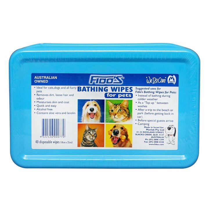 Fido's Bath Wipes Handy Pack 40 Pack
