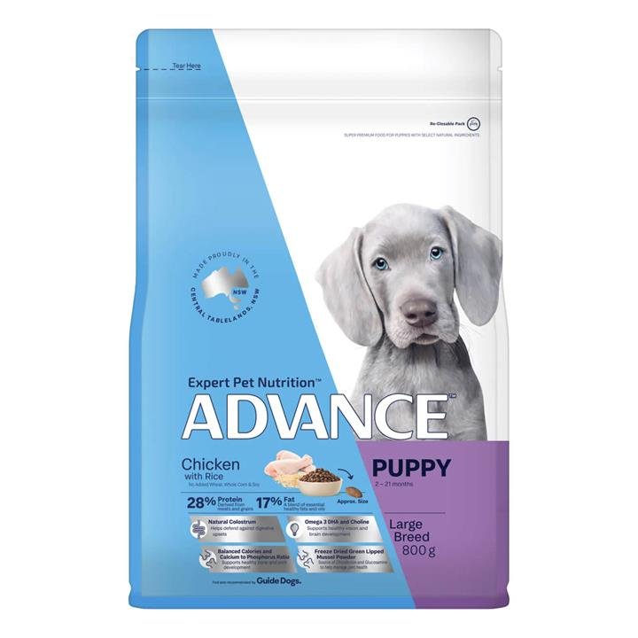 Advance Puppy Large Breed Chicken With Rice Dry Dog Food  800 Gm