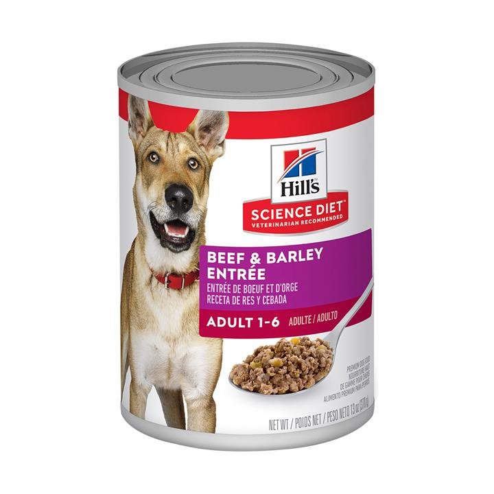 Hill's Science Diet Adult 1-6 Beef & Barley Entree Wet Dog Food 370gm 12 Cans