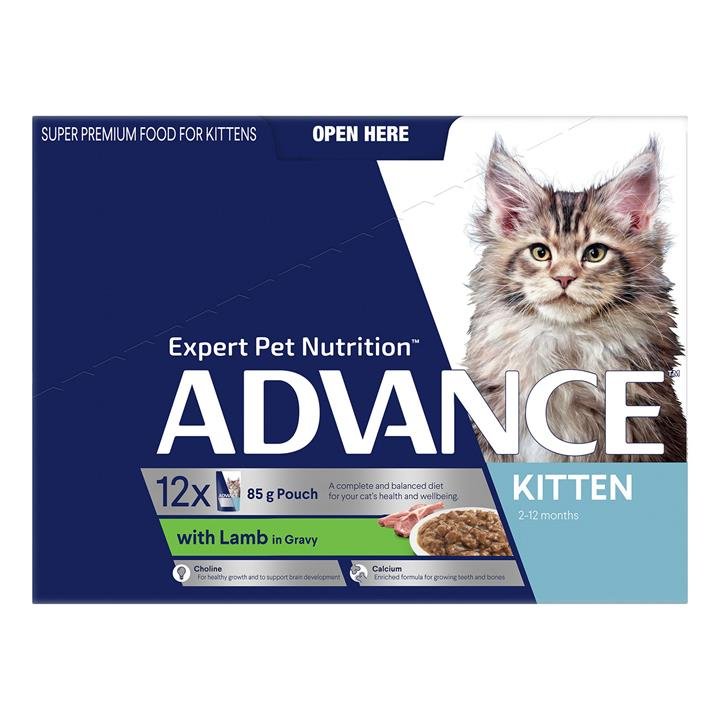 Advance Kitten With Lamb In Gravy Wet Cat Food 85gm 12 Pack
