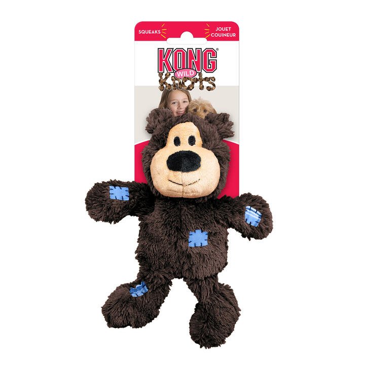Kong Knots Wild Snuggle Plush Toy For Dogs - Bear 1 X Small/Medium