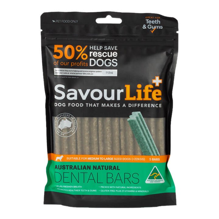 Savourlife Australian Natural Dental Bars Treats For Dogs Medium To Large 5 Pack