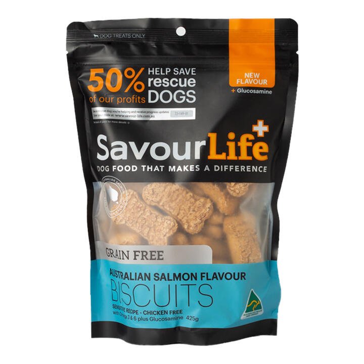 Savourlife Australian Grain Free Salmon Flavour Biscuit Treats For Dogs  425 Gm
