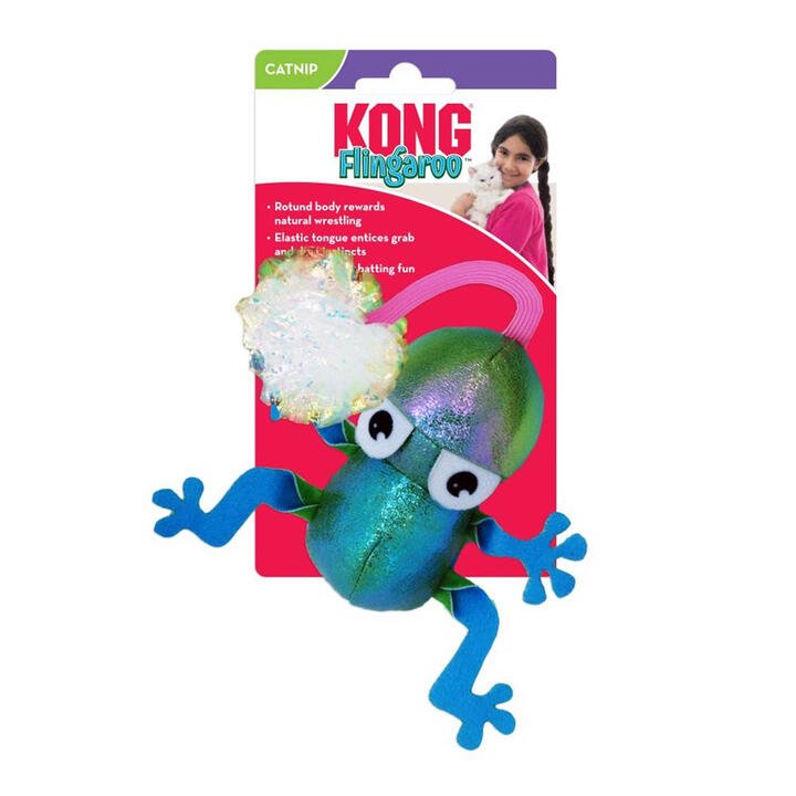 Kong Flingaroo Catnip Crackle Toy For Cats - Frog 1 Pack