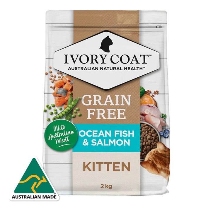Ivory Coat Grain Free Kitten Ocean Fish & Salmon Dry Cat Food  2 Kg