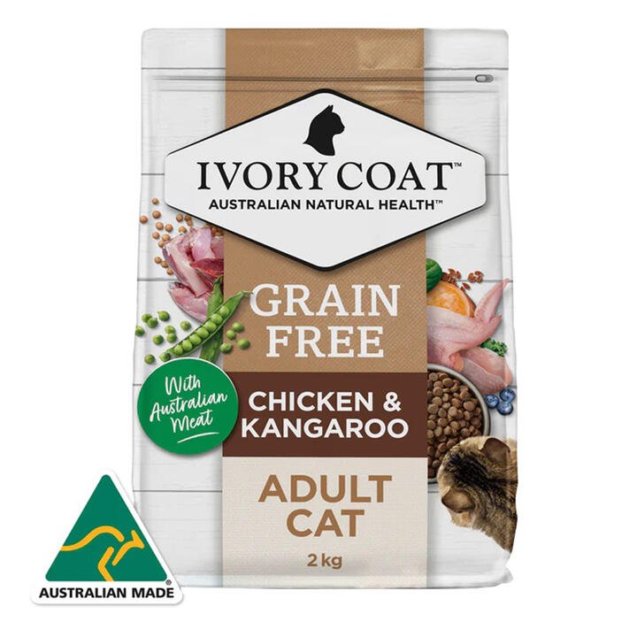 Ivory Coat Grain Free Adult Chicken & Kangaroo Dry Cat Food  2 Kg