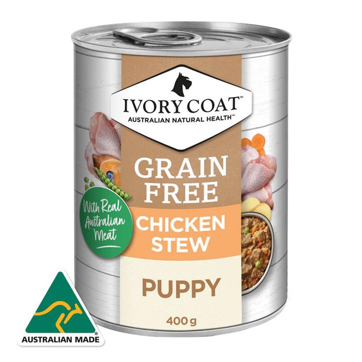 Ivory Coat Grain Free Puppy Chicken Stew Wet Dog Food 400gm 12 Pouches